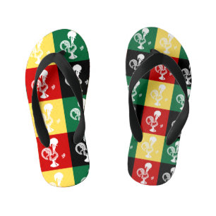 Portuguese Rooster of Barcelos colorful pattern Kid's Flip Flops
