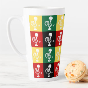 Portuguese Rooster of Barcelos colorful pattern Latte Mug