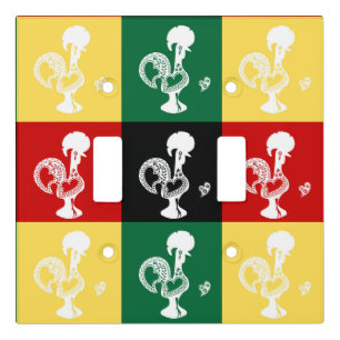 Portuguese Rooster of Barcelos colorful pattern Light Switch Cover