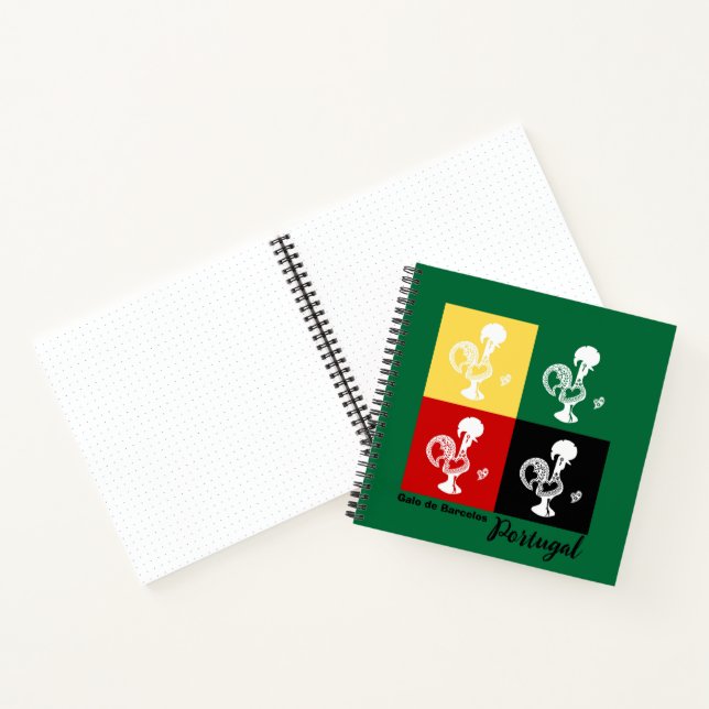 Portuguese Rooster of Barcelos colorful pattern Notebook (Inside)