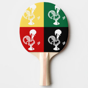 Portuguese Rooster of Barcelos colorful pattern Ping Pong Paddle