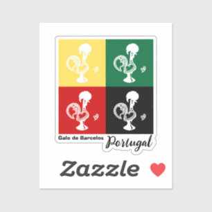 Portuguese Rooster of Barcelos colorful pattern Sticker
