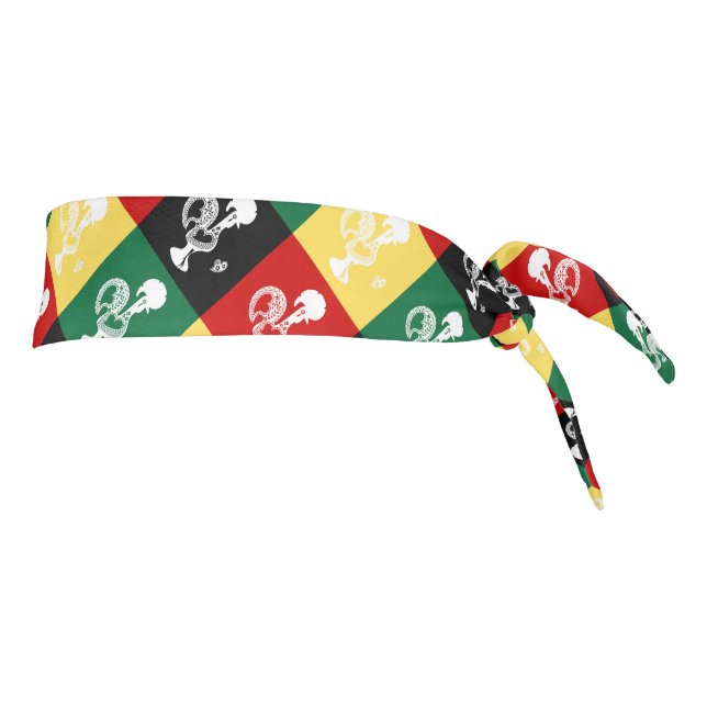 Portuguese Rooster of Barcelos colorful pattern Tie Headband (Rotate 90)