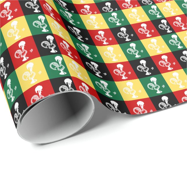 Portuguese Rooster of Barcelos colorful pattern Wrapping Paper (Roll Corner)