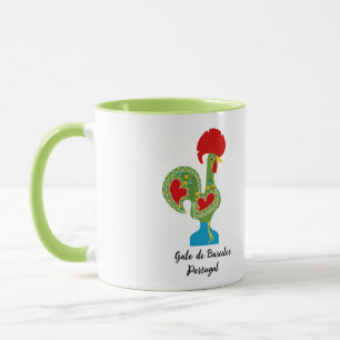 Portuguese Rooster of Luck in green color Mug