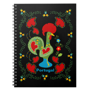 Portuguese Rooster of Luck in green Notebook