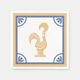 Portuguese rooster paper napkin
