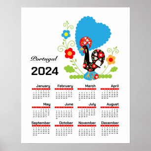 Portuguese Rooster Poster