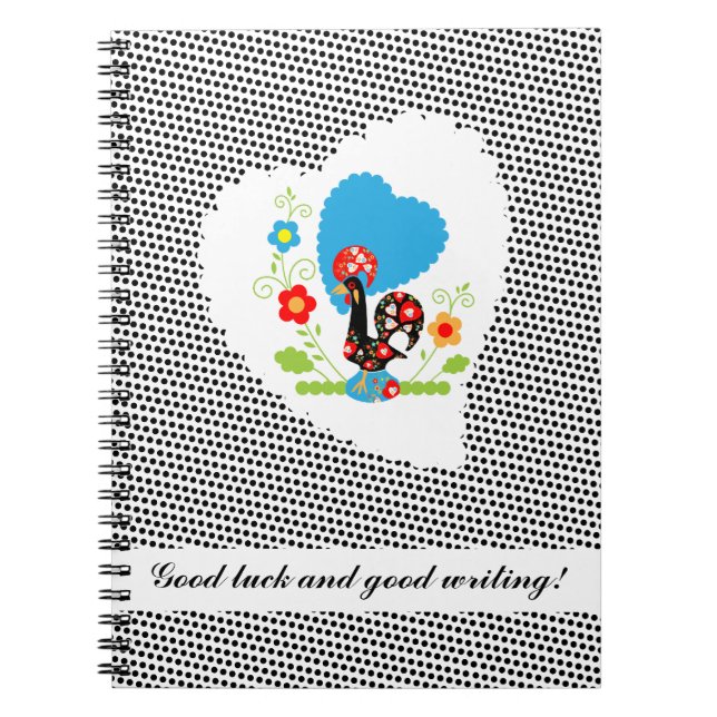 Portuguese rooster with black polka dots notebook (Front)