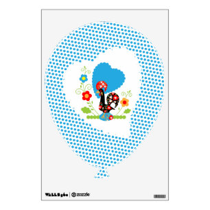 Portuguese Rooster with blue polka dots Wall Sticker