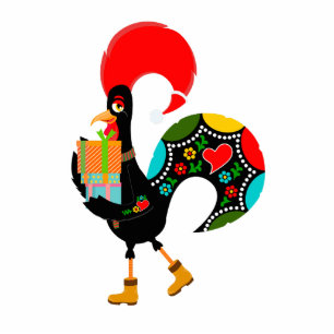 Portuguese Rooster with Christmas Presents Cutout