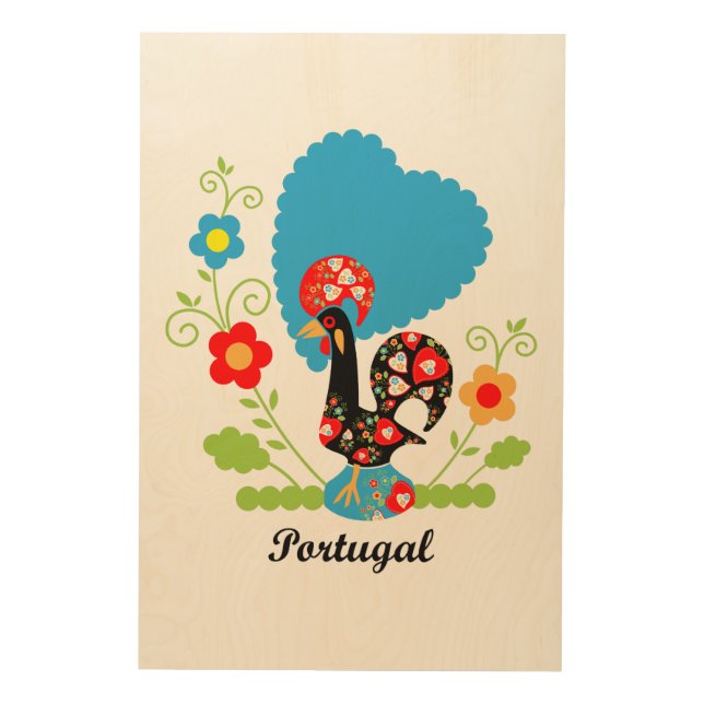 Portuguese Rooster Wood Wall Art (Front)