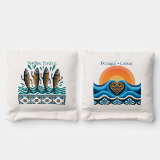 Portuguese Sardine Festival & Lisboa Heart Waves C Cornhole Bags
