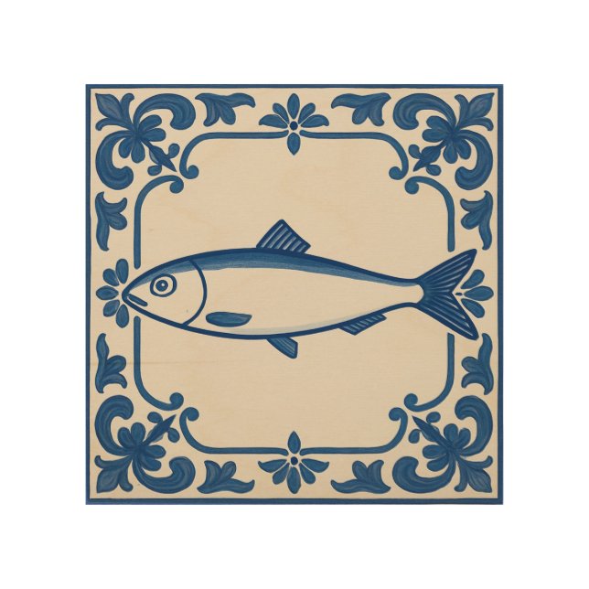 Portuguese sardine -  wood wall art (Front)