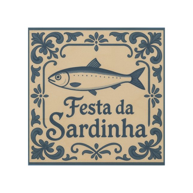 Portuguese sardine -  wood wall art (Front)
