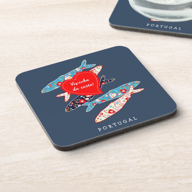 Portuguese sardines beverage coaster (Left Side)