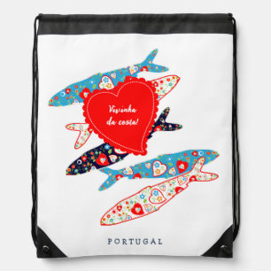 Portuguese sardines drawstring bag