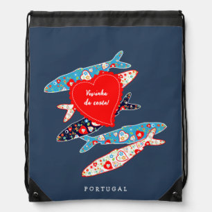 Portuguese sardines drawstring bag
