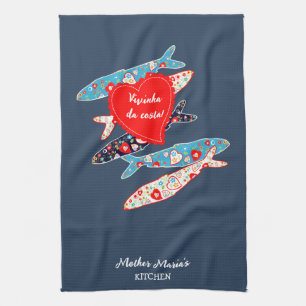 Portuguese sardines kitchen towel