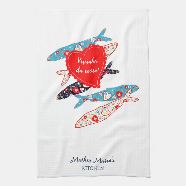 Portuguese sardines kitchen towel (Vertical)