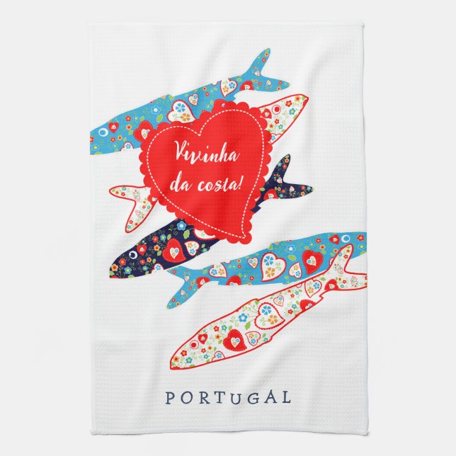 Portuguese sardines kitchen towel (Vertical)