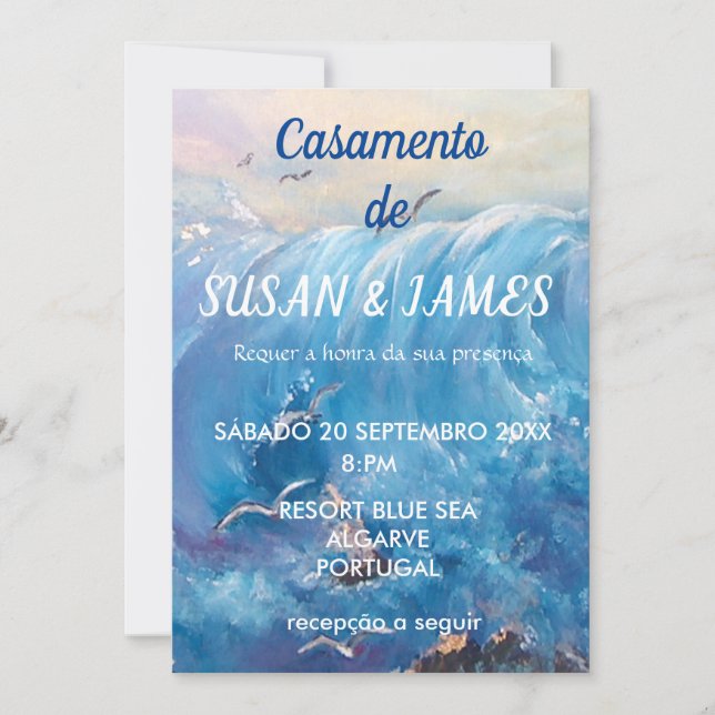 Portuguese Seascape destination Invitation (Front)