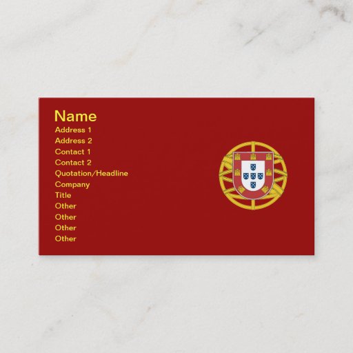 Customizable Portuguese shield business card templates