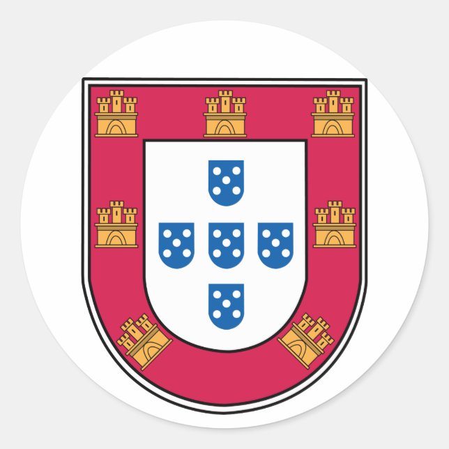 Portuguese Shield Classic Round Sticker (Front)