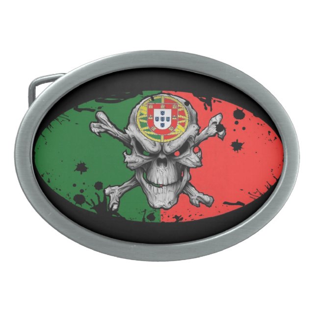 Portuguese skull buckle belt buckle (Front)