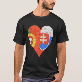 Portuguese Slovakian Flag Heart T-Shirt