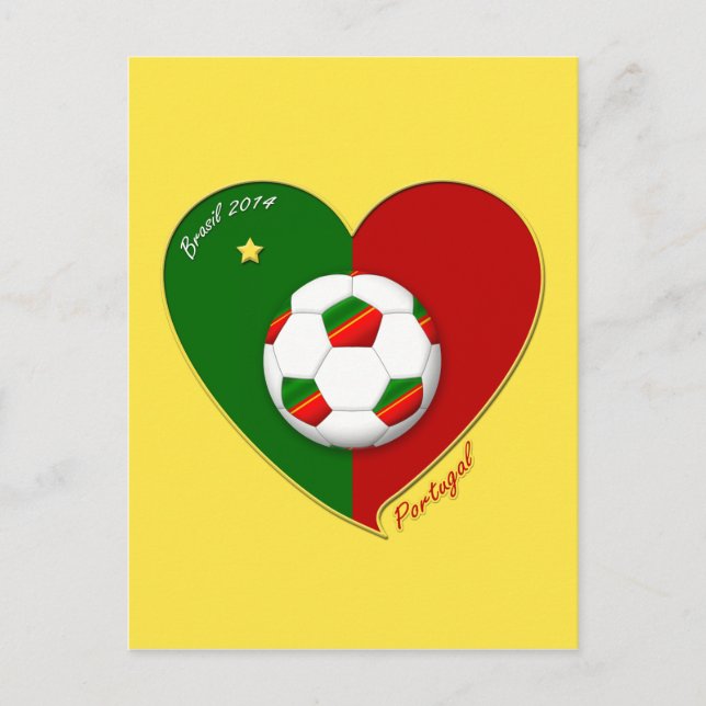 Portuguese SOCCER Team. Fútbol de  "PORTUGAL" 2014 Postcard (Front)