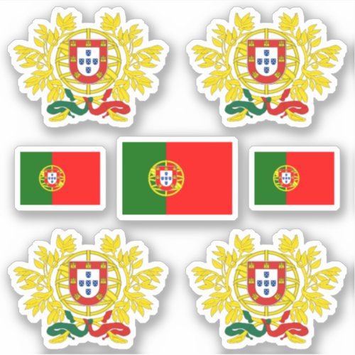 Portuguese state symbols  coat of arms and flag sticker