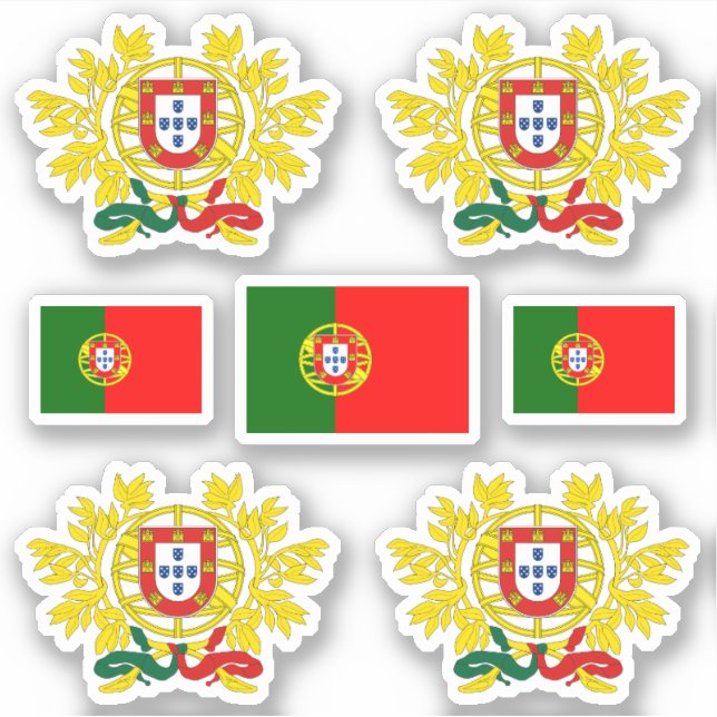 Portuguese state symbols / coat of arms and flag sticker (Front)