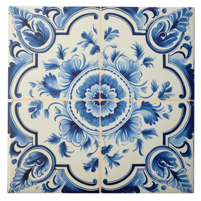 Portuguese style cute pattern  ceramic tile (Front)