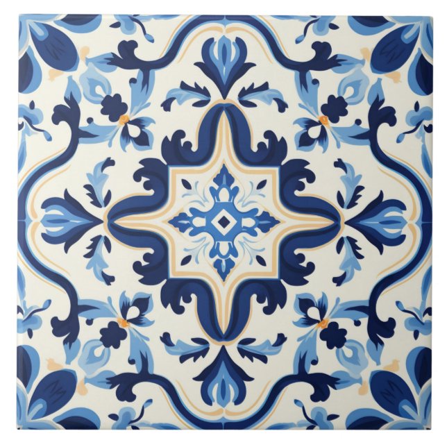 Portuguese style cute pattern  ceramic tile (Front)