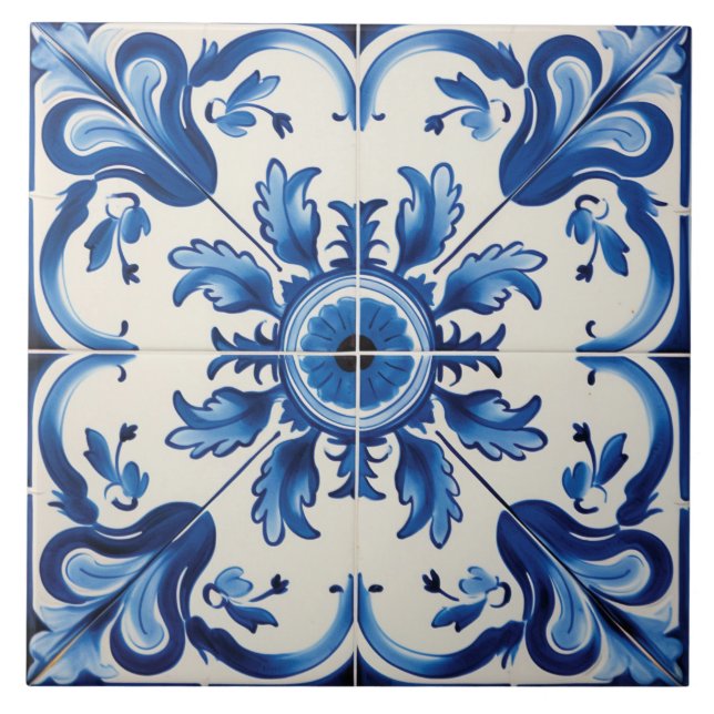 Portuguese style cute pattern  ceramic tile (Front)