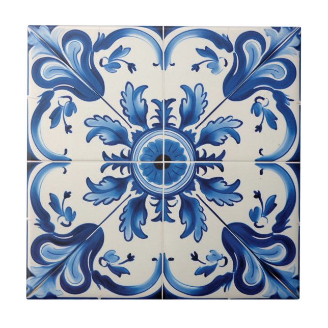 Portuguese style cute pattern  ceramic tile (Front)