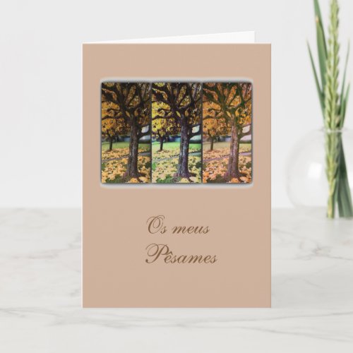 Portuguese sympathy cardcondolences Fall tree Card