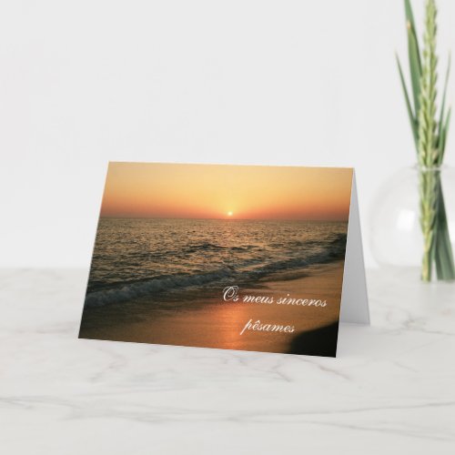 Portuguese sympathy cardcondolences Sunset Card