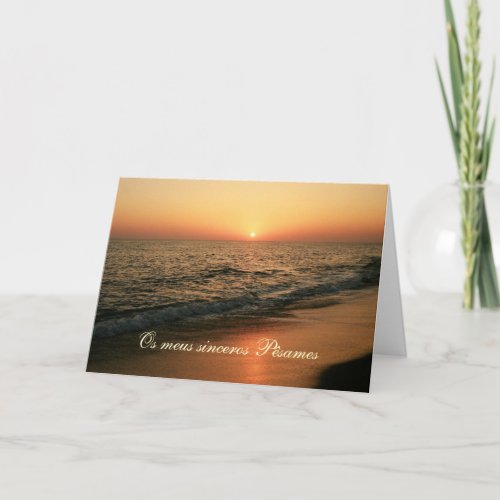 Portuguese sympathy cardcondolences Sunset Card