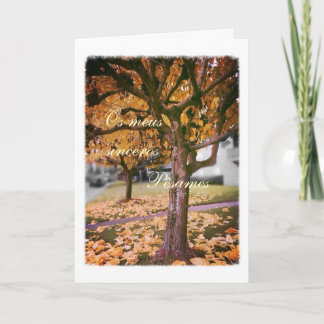 Portuguese sympathy card/condolencias: Fall tree Card