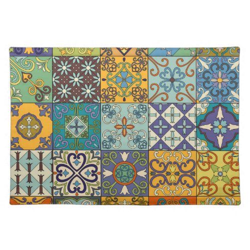 Portuguese Talavera Tile Design Cloth Placemat