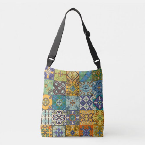 Portuguese Talavera Tile Design Crossbody Bag