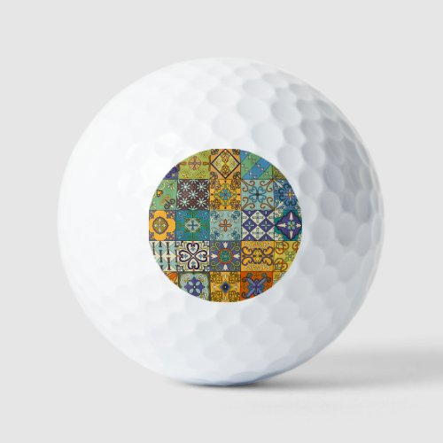Portuguese Talavera Tile Design Golf Balls