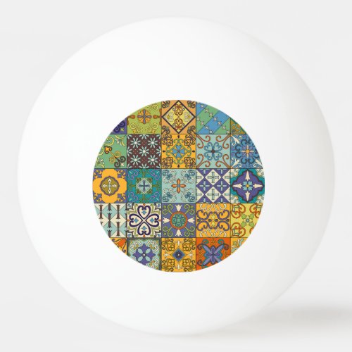 Portuguese Talavera Tile Design Ping Pong Ball