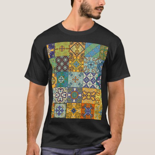 Portuguese Talavera Tile Design T_Shirt