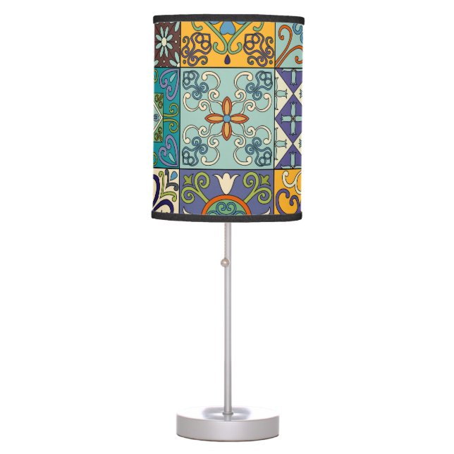 Portuguese Talavera Tile Design Table Lamp (Front)