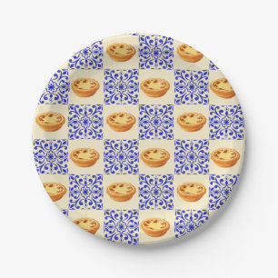 Portuguese Tart and Tiles Paper Plates