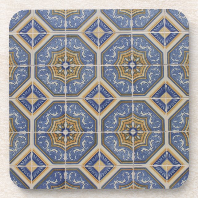 Portuguese tile beverage coaster (Front)