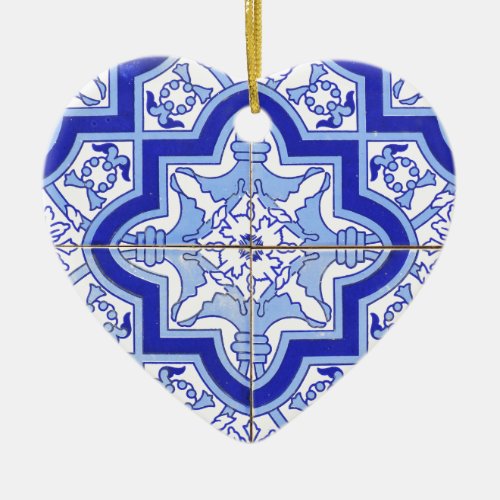 Portuguese Tile Blue and White Ceramic Ornament